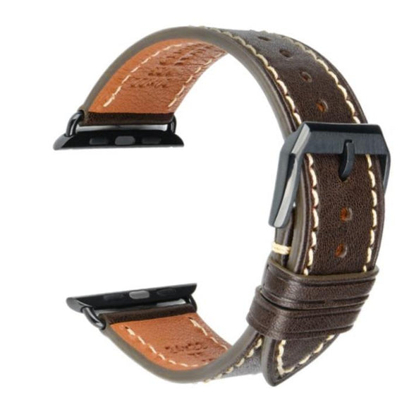 for Apple Watch Series 7 6 SE 5 4 38/40/41/42/44/45mm iWatch Leather Strap Band[38mm/40mm/41mm,Brown]