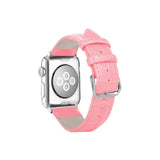 for Apple Watch Series 7 6 SE 5 4 38/40/41/42/44/45mm Leather Strap Band iWatch[42mm/44mm/45mm,Pink]