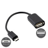 For micro-USB Android phone USB OTG Cable Male Type Adapter Data Sync Black
