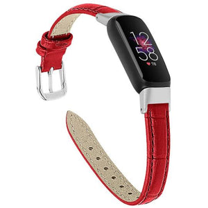 for Fitbit Luxe / Special Edt Band Luxury Genuine Leather Replacement Wristband[Red]