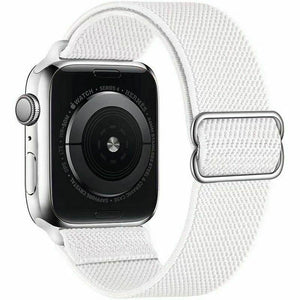 for Apple Watch Series 7 6 5 4 3 2 SE 38/40/41/42/44/45mm Nylon Woven Band Strap[42mm/44mm/45mm,White]