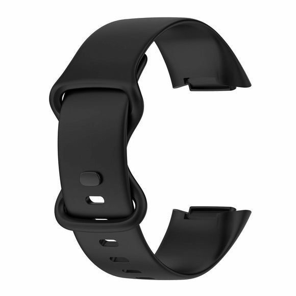 for Fitbit Charge 5 Replacement Strap Silicone Band Bracelet Wristband [Large, Black]