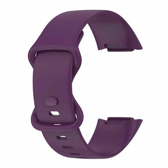 for Fitbit Charge 5 Replacement Strap Silicone Band Bracelet Wristband [Small, Purple]