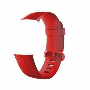 Replacement Wristband Strap Bracelet Band for Fitbit Charge 3[Large Fits Wrist 7.1" - 8.7",Red]