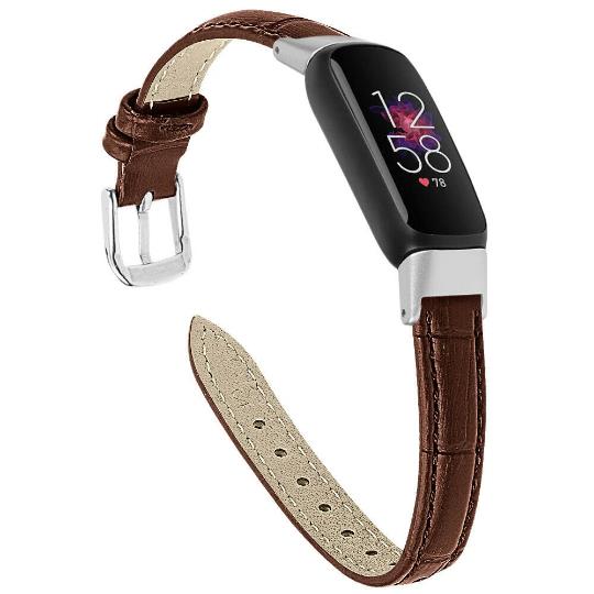 for Fitbit Luxe / Special Edt Band Luxury Genuine Leather Replacement Wristband[Brown]