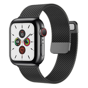 For Apple Watch Series 7 6 SE 5 4 3 Magnetic Milanese Loop Wristwatch Band Strap[Black,38mm/40mm/41mm]