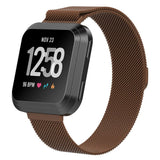 For Fitbit Versa 2/Versa/LITE Strap Milanese Wrist Band Stainless Steel Magnetic[Large (7.1"-8.7"),Coffee]