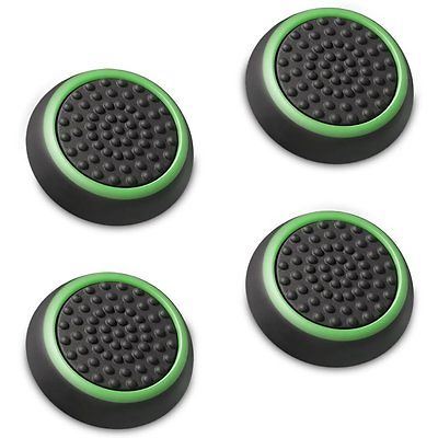 4x Rubber Stick Cover Thumb Grip Caps For PS3 PS4 Xbox One 360 Analog Controller, Green