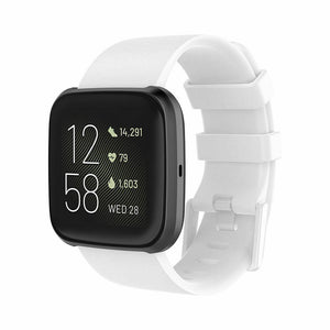 Replacement Strap Silicone Band Bracelet for Fitbit Versa 2/Versa Lite/Versa[Small Fits Wrist 5.5" - 6.9",White]
