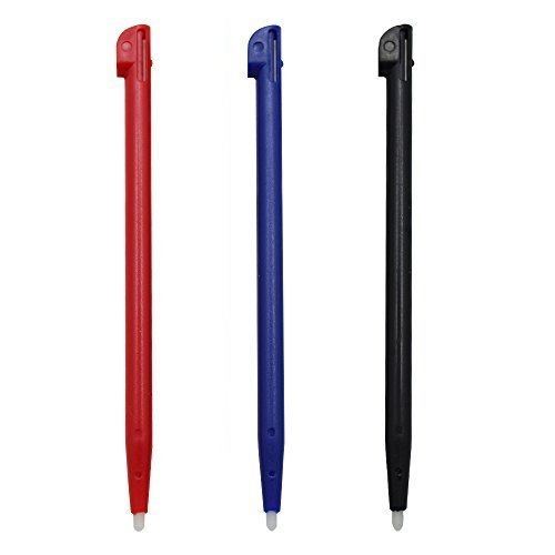 Red Blue & Black Stylus Pen for Nintendo 2DS Pack of 3