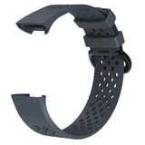 Replacement Strap Silicone Band Bracelet Wristband for Fitbit Charge 3[Large Fits Wrist 7.1" - 8.7",Slate]