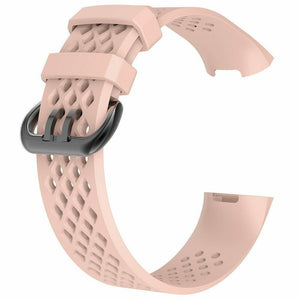 Replacement Strap Silicone Band Bracelet Wristband for Fitbit Charge 3[Small Fits Wrist 5.5" - 6.9",Pink]