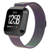 For Fitbit Versa 2/Versa/LITE Strap Milanese Wrist Band Stainless Steel Magnetic[Large (7.1"-8.7"),Rainbow]