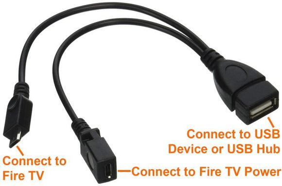 USB add Keyboard USB OTG Cable Adapter for Firestick 4K Fire Stick Amazon TV Stick, Black