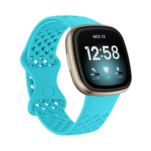 for Fitbit Versa 3/ Sense Replacement Band Strap Silicone Bracelet Wristband[Small,Teal]