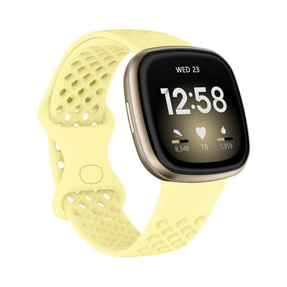 for Fitbit Versa 3/ Sense Replacement Band Strap Silicone Bracelet Wristband[Large,Yellow]