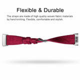 For Fitbit Charge 4 3 SE Strap Woven Nylon Wristband Watch Band Replacement[Red Wine]