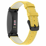 For Fitbit Inspire / 2 / HR / Ace 2 Genuine Leather Band Replacement Wristband Strap[Yellow]