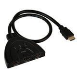 1080P HDMI 3 Ports Switch Switcher Splitter Slector HUB Cable for LCD LED UK, Black