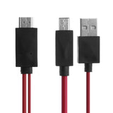 11 pin Micro B USB Phone Plug to HDMI Adapter Cable Red