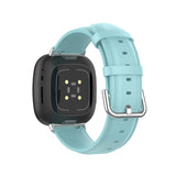 For Fitbit Versa 3 / Sense Band Leather Replacement Wristband Strap[Light Blue]