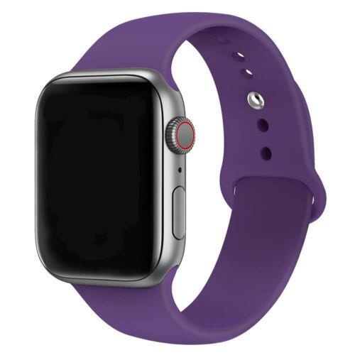 for Apple Watch iWatch Series 7 6 5 4 3 38/40/41/42/44/45mm Silicone Band Strap[42mm/44mm/45mm,Purple]