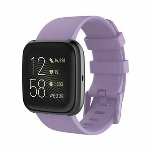Replacement Strap Silicone Band Bracelet for Fitbit Versa 2/Versa Lite/Versa[Small Fits Wrist 5.5" - 6.9",Purple]