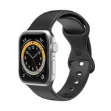 for Apple Watch iWatch Series 7 6 5 4 3 38/40/41/42/44/45mm Silicone Band Strap[42mm/44mm/45mm,Black]
