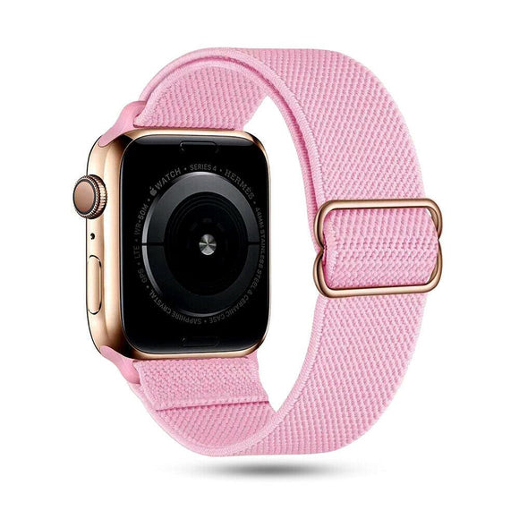 for Apple Watch Series 7 6 5 4 3 2 SE 38/40/41/42/44/45mm Nylon Woven Band Strap[42mm/44mm/45mm,Pink]