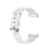 For Fitbit Versa 3 / Sense Band Genuine Leather Replacement Wristband Strap[White]
