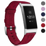 For Fitbit Charge 4 3 SE Strap Woven Nylon Wristband Watch Band Replacement[Red Wine]