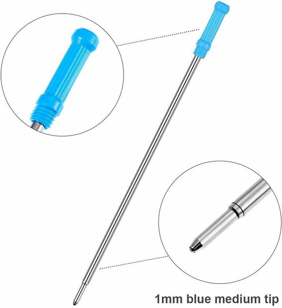 3x Blue Ink Pen Refills for Cross 8513 Type Ballpoint Pens