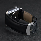 for Apple Watch Series 7 6 SE 5 4 38/40/41/42/44/45mm Genuine Leather Strap Band[Black,42mm/44mm/45mm]