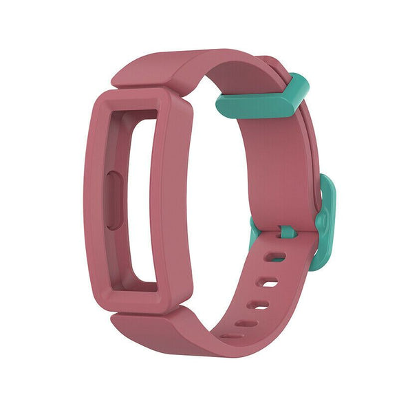 Replacement Silicone Band Strap Bracelet for Fitbit Inspire / 2 / HR / Ace 2[Watermelon Red + Teal]