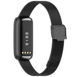 For Fitbit Luxe Strap Milanese Wrist Band Stainless Steel Magnetic[Black]