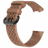 Replacement Strap Silicone Band Bracelet Wristband for Fitbit Charge 3[Small Fits Wrist 5.5" - 6.9",Brown]