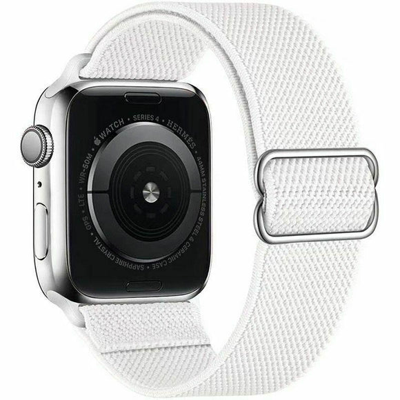 for Apple Watch Series 7 6 5 4 3 2 SE 38/40/41/42/44/45mm Nylon Woven Band Strap[38mm/40mm/41mm,White]