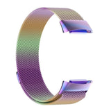 for Fitbit Charge 5 Replacement Strap Milanese Wrist Band Stainless Steel Magnetic [Small, Rainbow]