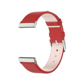 For Fitbit Versa 3 / Sense Band Genuine Leather Replacement Wristband Strap[Red]