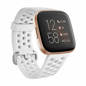 Replacement Strap Bracelet Silicone Band for Fitbit Versa 2/Versa Lite/Versa[Small Fits Wrist 5.5" - 6.9",White]