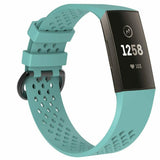 Replacement Strap Silicone Band Bracelet Wristband for Fitbit Charge 3[Large Fits Wrist 7.1" - 8.7",Teal]