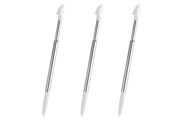 White Stylus Pen for New Nintendo 2DS XL Silver Metal Touch Pack of 3