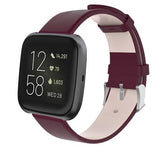 For Fitbit Versa 2/Versa/Versa Lite Leather Band Replacement Wristband Strap[Purple]