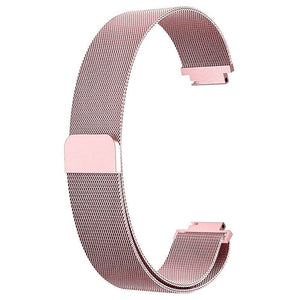 For Fitbit Inspire / 2 / HR / Ace 2 Strap Milanese Band Stainless Steel Magnetic[Large (6.7"-9.3"),Rose Pink]