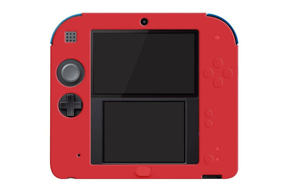 For Nintendo 2DS Soft Silicone Handheld Console Protector Skin Cover Shell Case[Red]