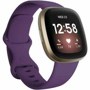 for Fitbit Versa 3 / Sense Replacement Strap Silicone Band Bracelet Wrist[Large Fits Wrist 7.2" - 8.7",Purple]