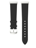 For Fitbit Versa 3 / Sense Band Genuine Leather Replacement Wristband Strap[Black]