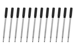 Mini Short 7 cm Black Ballpoint Pen Refills Pack of 12