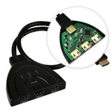 3Ports HDMI Splitter Cable 1080p Multi Switch Splitter for Selector Hub Box, Black