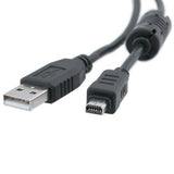 USB Data Sync Charge Cable for Olympus Tough TG-3 Camera Lead Black